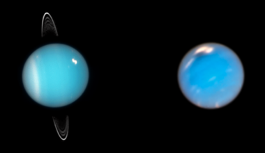 Neptune sits more than a billion kilometres farther from the Sun, yet parts of Uranus’s atmosphere fall to minus 224 degrees Celsius and become colder — a reversal scientists associate with the strange planet releasing remarkably little heat from its own interior