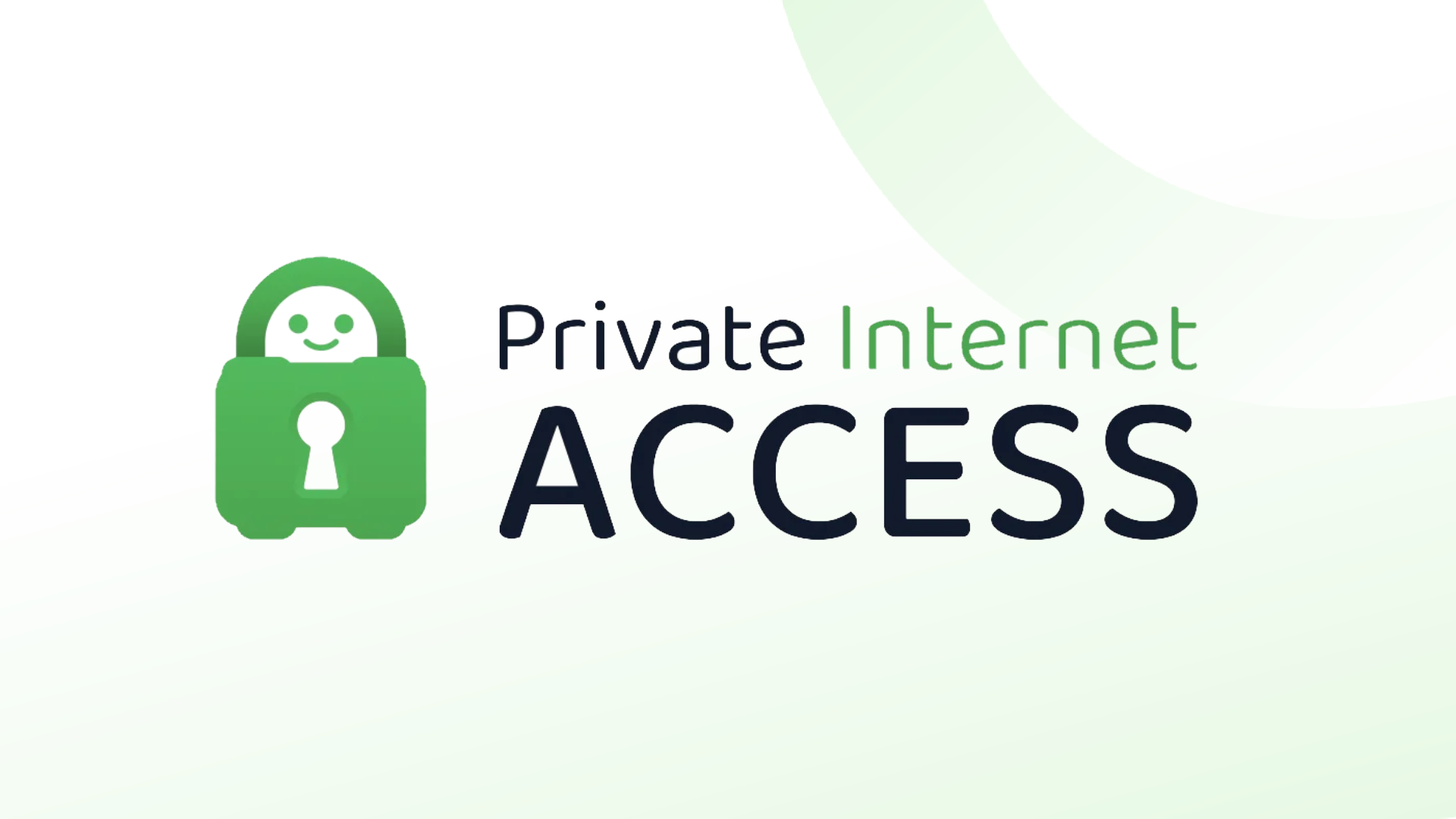 private internet access vpn logo on a green gradient backgroun