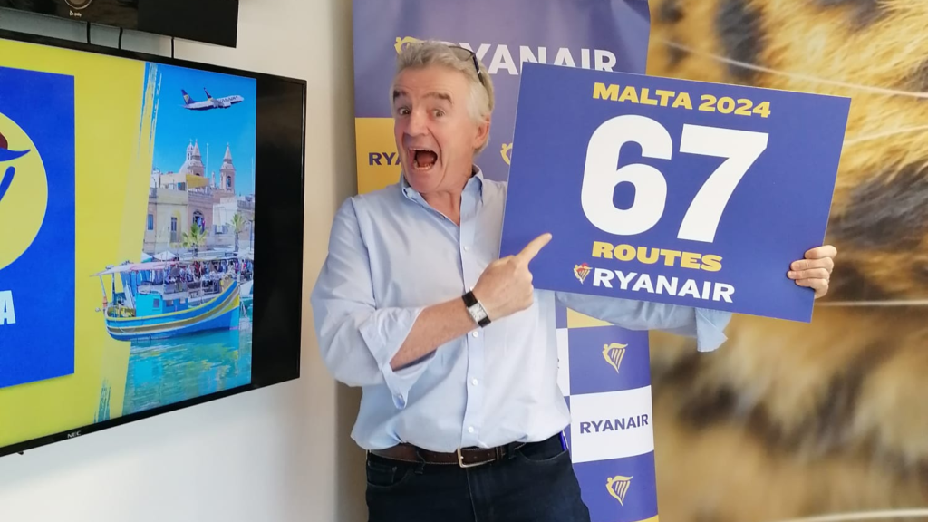 RYANAIR LAUNCHES RECORD MALTA S24 SCHEDULE