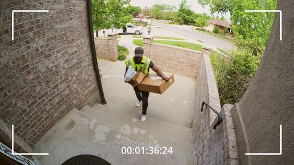 Home Security Camera Footage of Package Delivery Home Security Camera Footage of Package Delivery