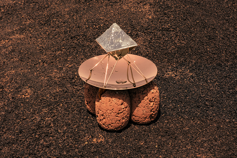 recycled aerospace steel and rammed earth shape homeware collection for life on mars - 2
