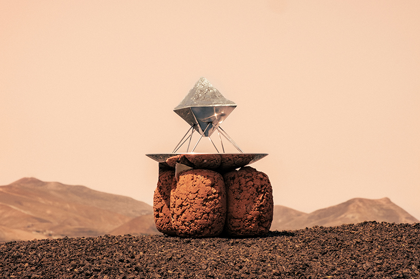 recycled aerospace steel and rammed earth shape homeware collection for life on mars - 1