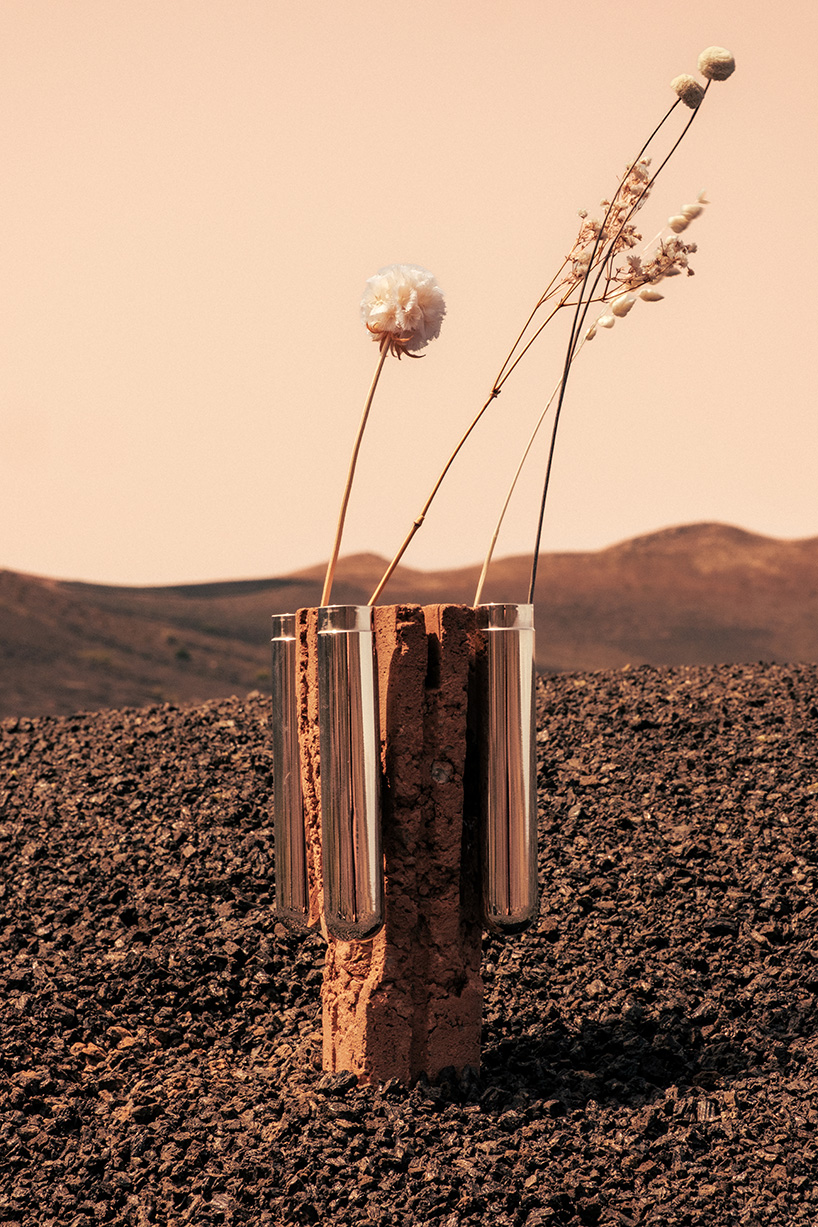 recycled aerospace steel and rammed earth shape homeware collection for life on mars - 6