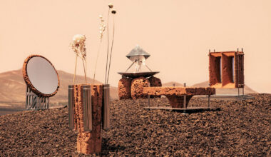 aerospace steel and rammed earth shape homeware for life on mars