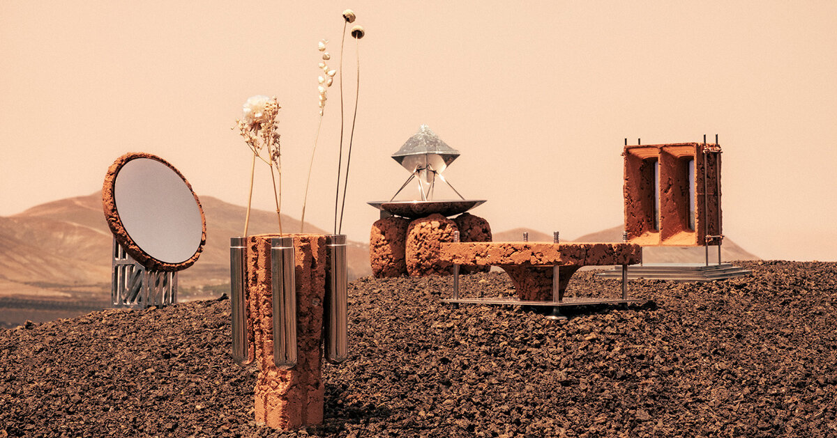 aerospace steel and rammed earth shape homeware for life on mars