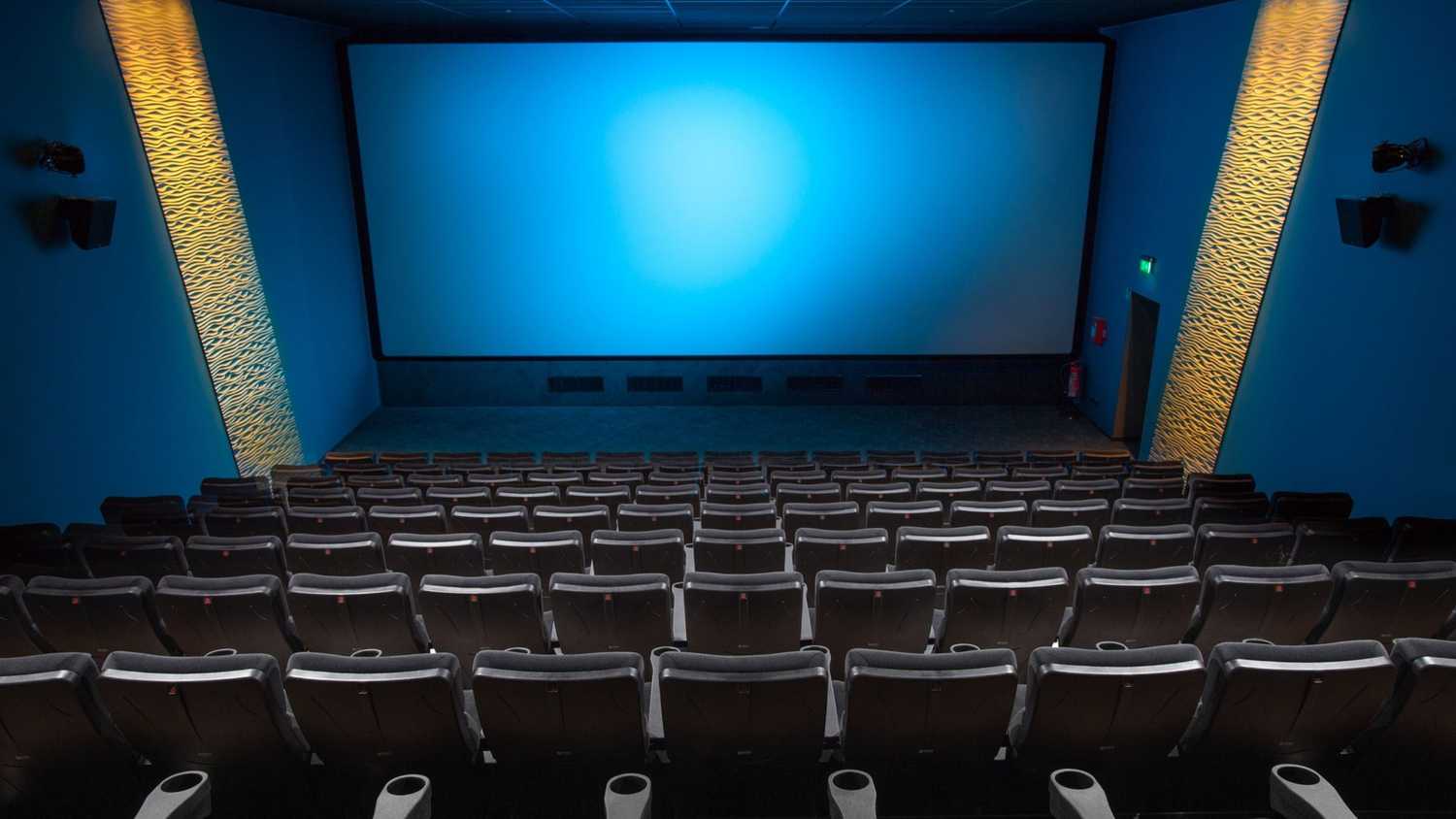 An empty movie theater.