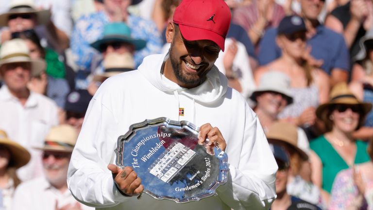 Nick Kyrgios was runner-up in the men's singles at Wimbledon in 2022, losing in the final to Novak Djokovic