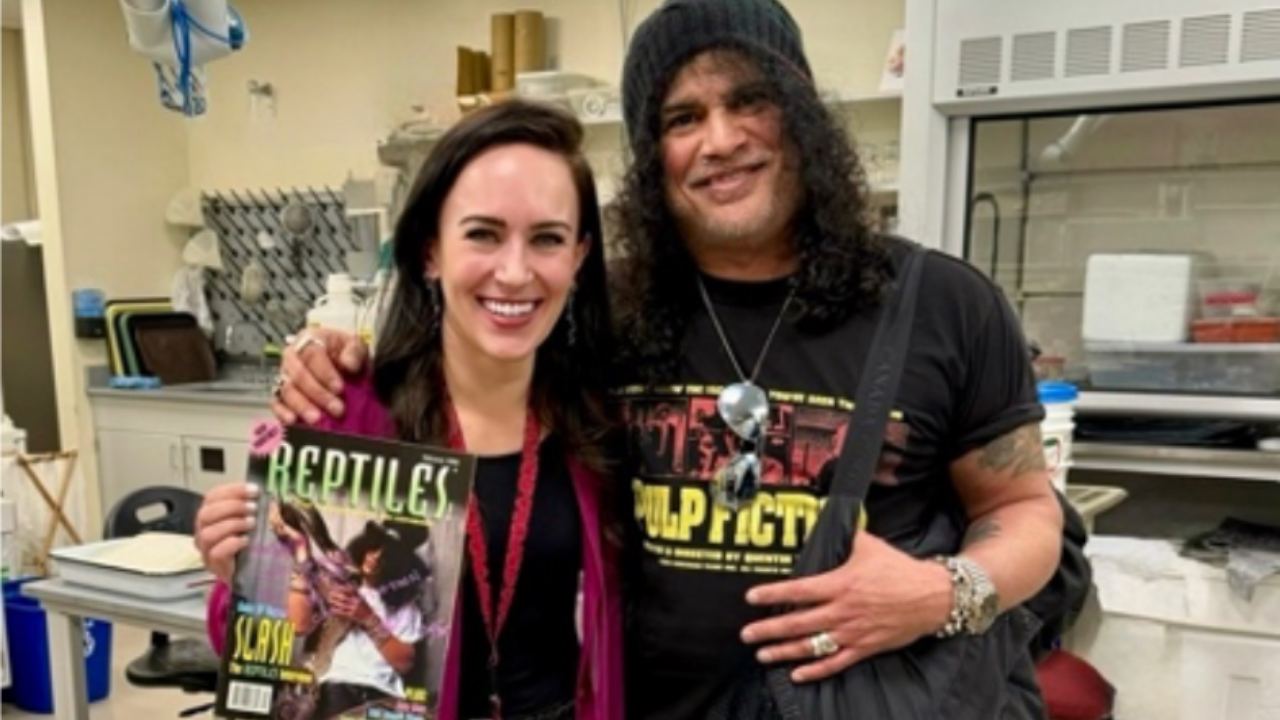 Slash and Sara Ruane at the Field Museum (Image Credit: Sara Ruane via Popular Science) Slash and Sara Ruane at the Field Museum<br>