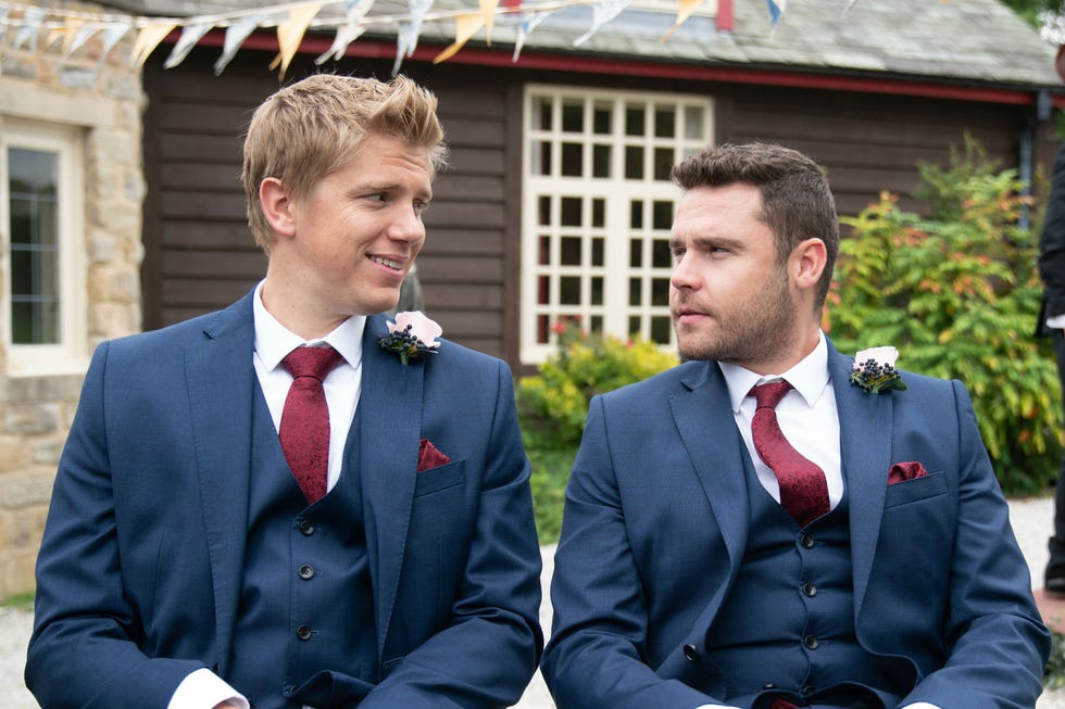 Robert Sugden and Aaron Dingle's wedding day in Emmerdale robert sugden and aaron dingle's wedding day in emmerdale