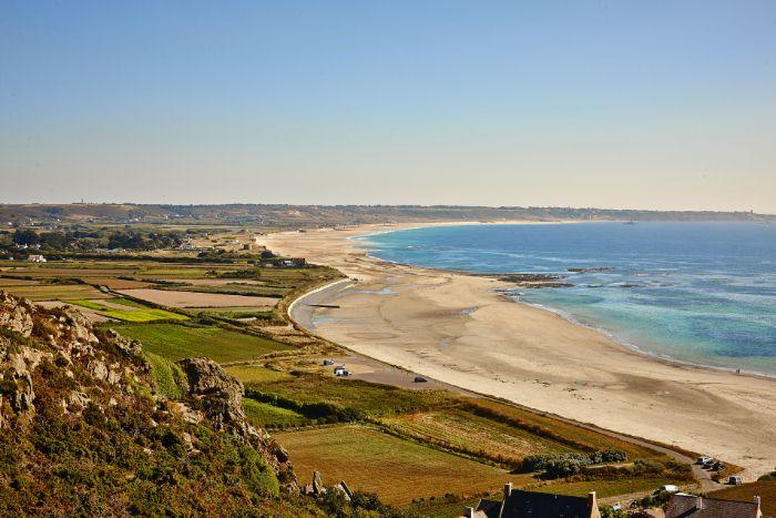The shark was spotted 40 metres from shore at St Ouen's Bay