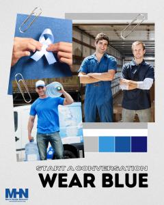 Support for Wear Blue Awareness Events - Host a Fundraiser for Men's Health Month by Celebrating Wear Blue Day at your Workplace