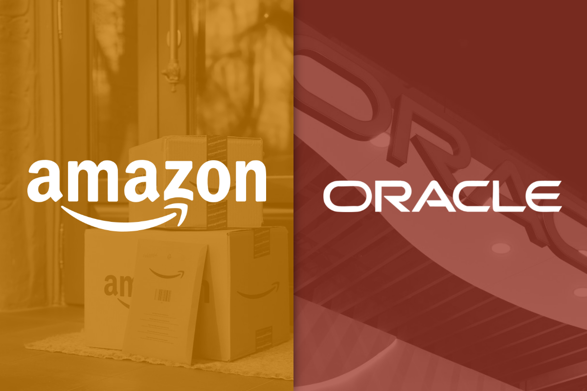 The Amazon and Oracle logos.
