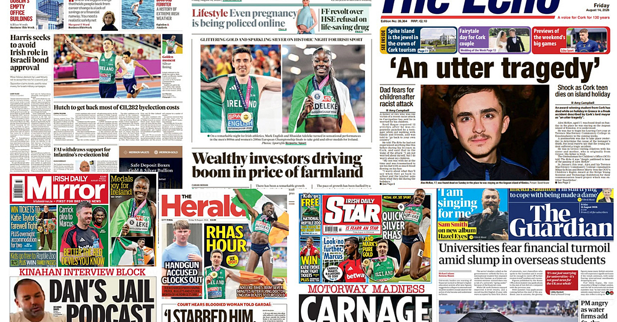 What the papers say: Friday's front pages