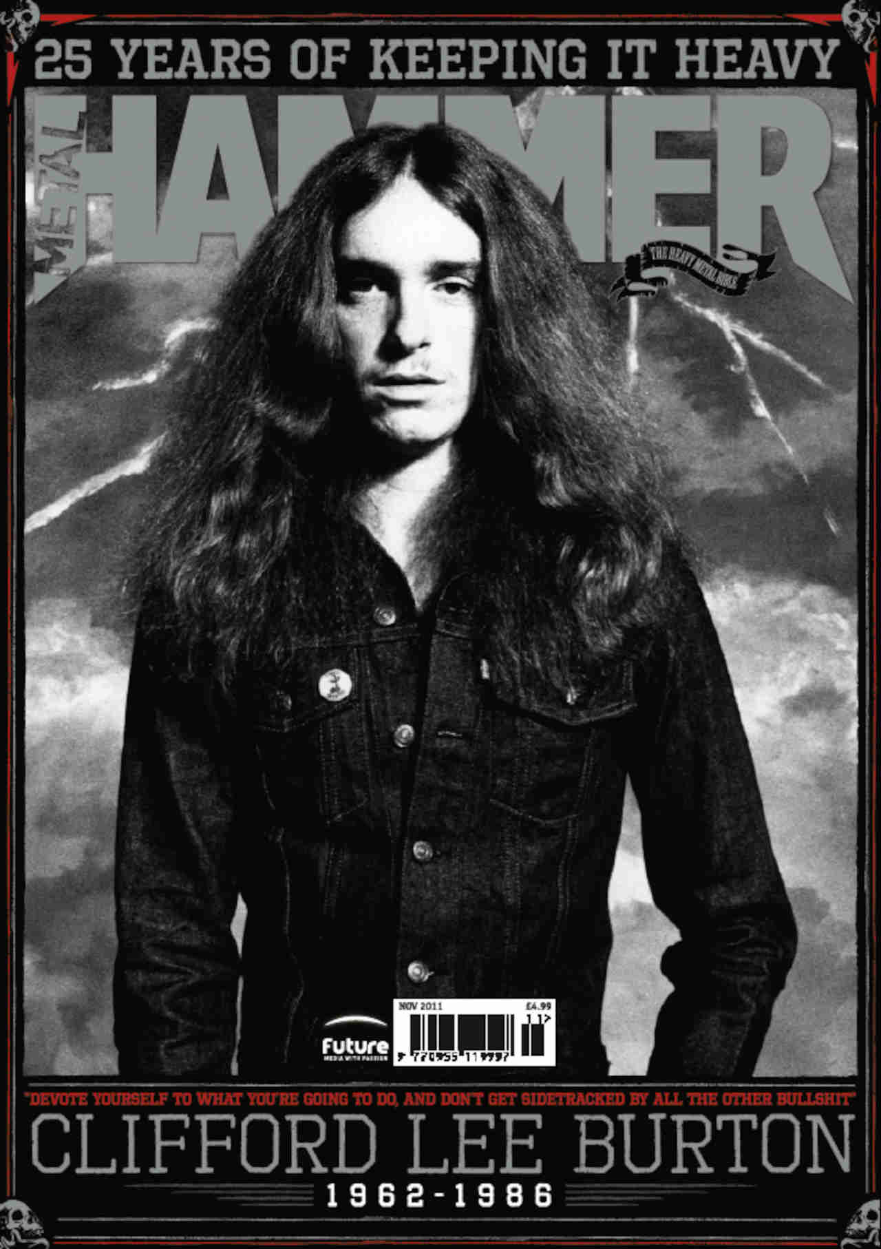 The cover of Metal Hammer issue 224 featuring Metallica&rsquo;s Cliff Burton