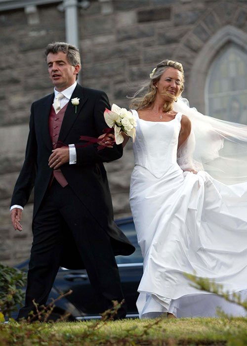 ANITA FARRELL AND MICHAEL O'LEARY AT CHURCH NEAR DELVIN, CO. WESTMEATH AFTER THEIR WEDDING. Pic: COLIN KEEGAN, COLLINS, DUBLIN