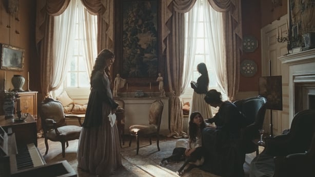 (L-R) Daisy Edgar-Jones as Elinor, Esmé Creed-Miles as Marianne, Bodhi Rae Breathnach as Margaret and Caitríona Balfe as Mrs Dashwood in Sense and Sensibility Photo: Focus Features/© 2026