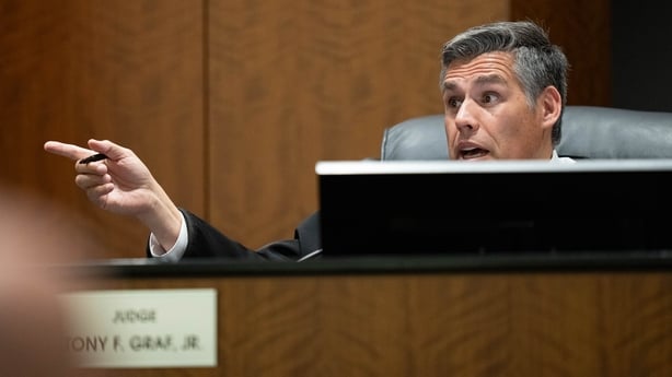 Judge Tony Graf speaks during closing arguments
