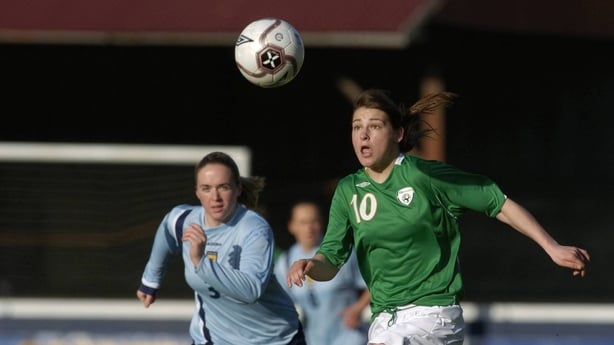 6 May 2006; Katie Taylor, Republic of Ireland, in action against Amy McDonald, Scotland. World Cup Qualifier, Republic of Ireland v Scotland, Richmond Park, Dublin. Picture credit; Ray Lohan / SPORTSFILE