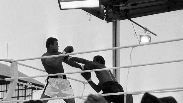 19 July 1972; Muhammad Ali in action against Al Blue Lewis at Croke Park. Photo by Connolly Collection/Sportsfile