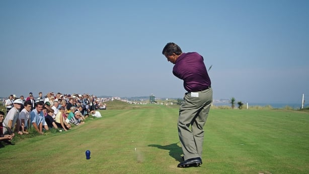 DUBLIN, CO DUBLIN - SEPTEMBER 06: Phil Mickelson of the United States team in action during the Walker Cup at Portmarnock Golf Club on September 6, 1991 in Dublin, Ireland. (Photo by David Cannon/Getty Images)