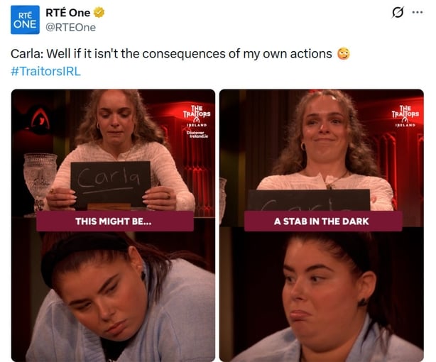 Traitors Ireland tweet