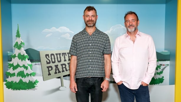 (L-R) Matt Stone and Trey Parker attend Comedy Central's South Park FYC Event at Linwood Dunn Theater on 19 May, 2026 in Los Angeles. (Photo by Leon Bennett/Getty Images for Paramount+)