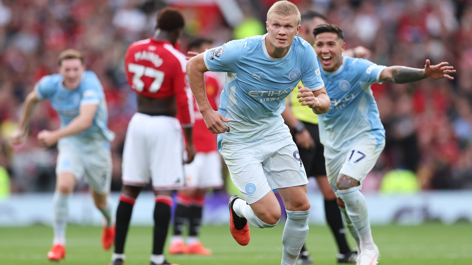 Haaland tips scales for 10-man City in Manchester derby