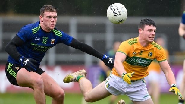 1 November 2020; Donal Casey of Leitrim in action against Jordan Flynn of Mayo during the Connacht GAA Football Senior Championship Quarter-Final match between Leitrim and Mayo at Avantcard Páirc Sean Mac Diarmada in Carrick-on-Shannon, Leitrim. Photo by Ramsey Cardy/Sportsfile