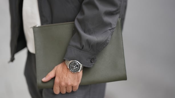 Close up of Chris Fraas's Omega Speedmaster Moonwatch 