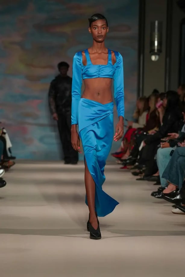 Cobalt blue showed up on the runway