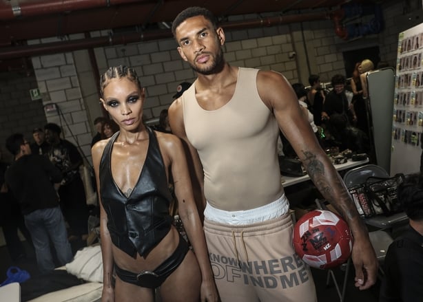 Models backstage ahead of the Natasha Zinko show