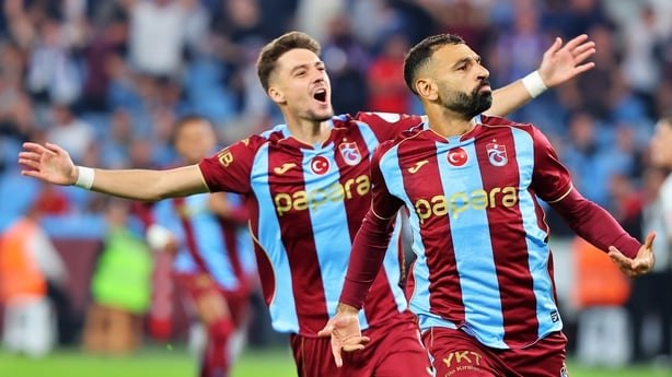 TRABZON, TURKIYE - SEPTEMBER 19: Muhammed Salah of Trabzonspor celebrates after scoring a goal during the Turkish Super Lig Week 6 match between Trabzonspor and Galatasaray at Papara Park in Trabzon, Turkiye on September 19, 2026. (Photo by Hamza Onder Kuloglu/Anadolu via Getty Images)