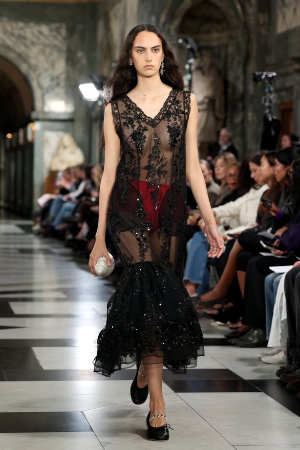 A model walks the runway at the Simone Rocha show during London Fashion Week 