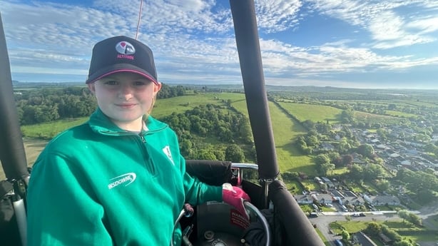 Evie in her hot air balloon