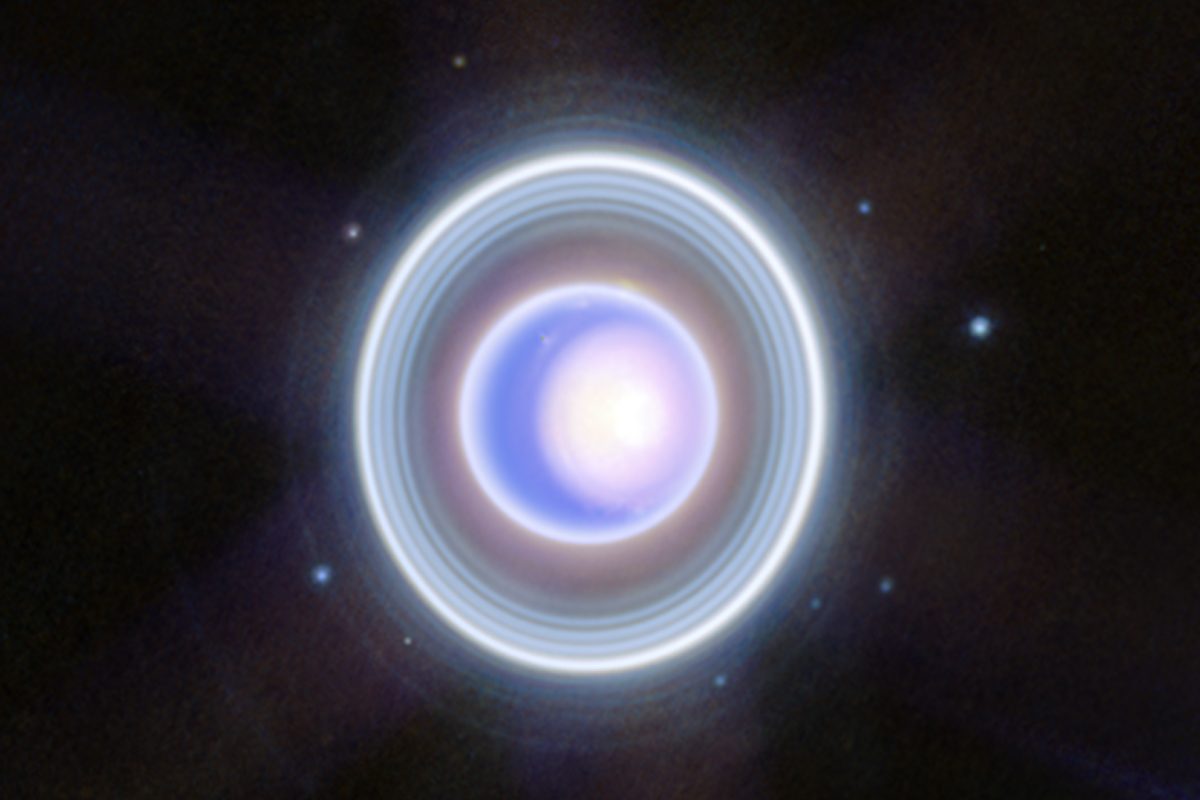 A view of Uranus, its rings and moons captured by the NIRCam (Near-Infrared Camera) on the James Webb Space Telescope. Credit: NASA, ESA, CSA, STScI