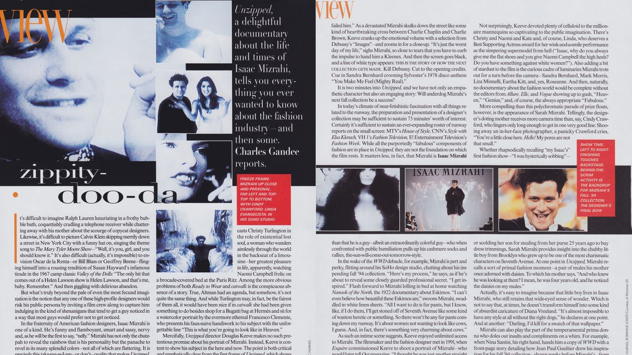 From the Archives: Revisiting the Inception of Isaac Mizrahi’s Documentary, Unzipped