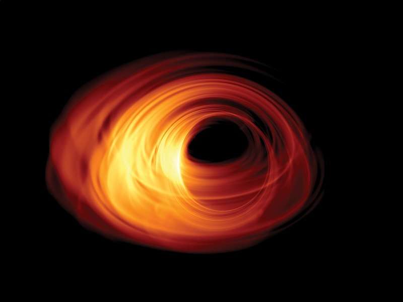Artistic impression of the event horizon around the black hole at the center of our galaxy. Credit: M. Moscibrodzka/T. Bronzwaar/H. Falcke/Radboud University