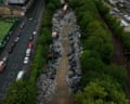 Drone footage shows illegal dumping of waste on Midland Road in Bradford