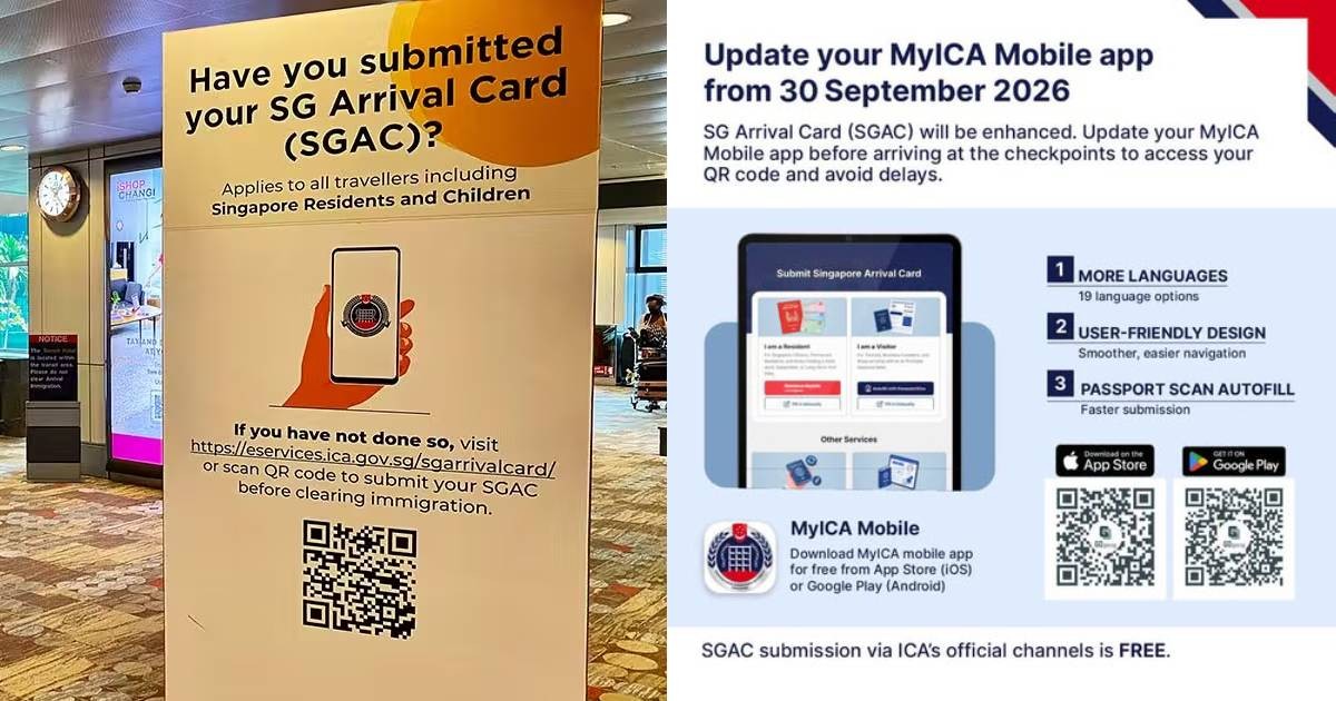 Travellers reminded to update MyICA app from Sept 30 to access enhanced SG Arrival Card, Singapore News