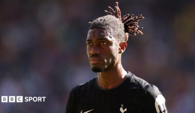 Yves Bissouma of Tottenham Hotspur looks on during the Premier League match between Wolverhampton Wanderers and Tottenham Hotspur at Molineux on April 25, 2026 in Wolverhampton, England.