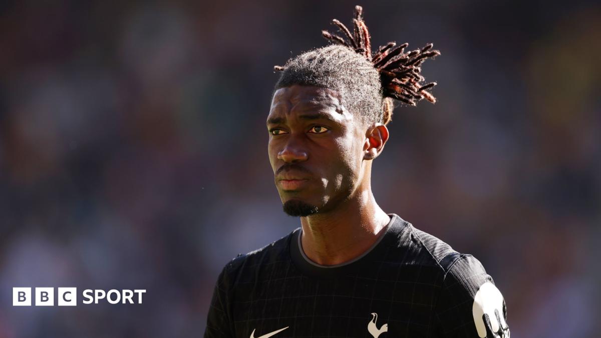 Yves Bissouma of Tottenham Hotspur looks on during the Premier League match between Wolverhampton Wanderers and Tottenham Hotspur at Molineux on April 25, 2026 in Wolverhampton, England.
