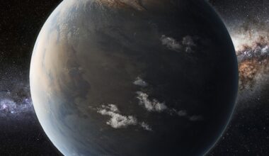 Giant mega-Earth: Large, rocky planet similar to Earth with the Milky Way in the background.