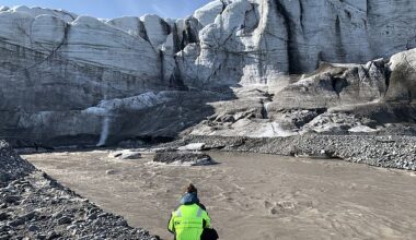 Melting Arctic glaciers are creating a 'doom loop' by flushing methane out into rivers. Pictured: A glacial river on Svalbard