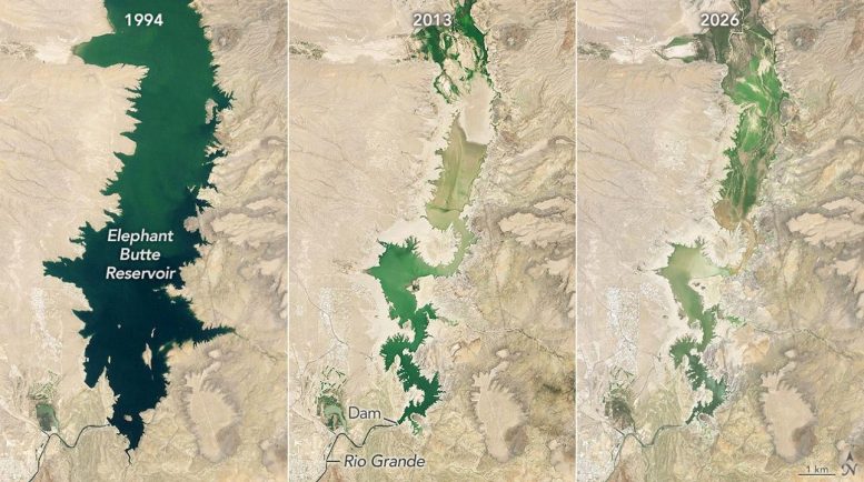 Elephant Butte Reservoir Runs Low Annotated