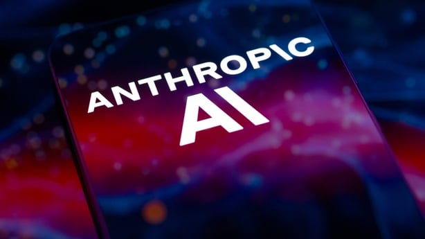 The Anthropic AI logo is displayed on a mobile phone screen