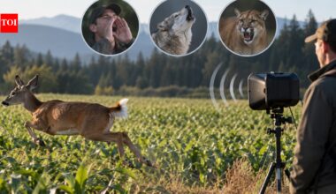 Scientists played human shouts, wolf and cougar calls near British Columbia crop fields; deer fled 64% of the time from human voices, but quickly learned to ignore the deterrents