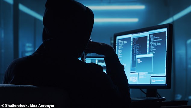 Cyber criminals are just three months away from being able to use AI to steal at will from bank accounts, Government security experts fear (stock image)