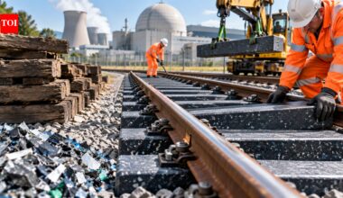 In 2025, a UK nuclear waste site replaced wooden railway sleepers with recycled plastic to make its railway more sustainable | World News