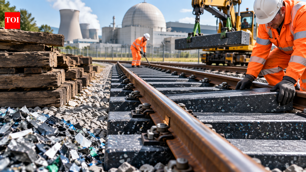 In 2025, a UK nuclear waste site replaced wooden railway sleepers with recycled plastic to make its railway more sustainable | World News