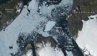 Petermann Glacier Iceberg Joe Island August 23 Annotated